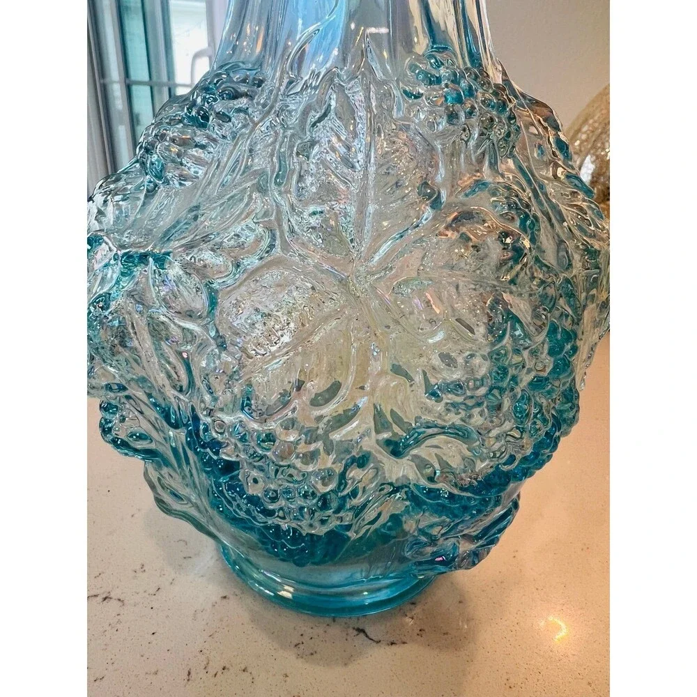 Vintage Lenox Imperial Glass Loganberry Vase - Blue carnival iridescent